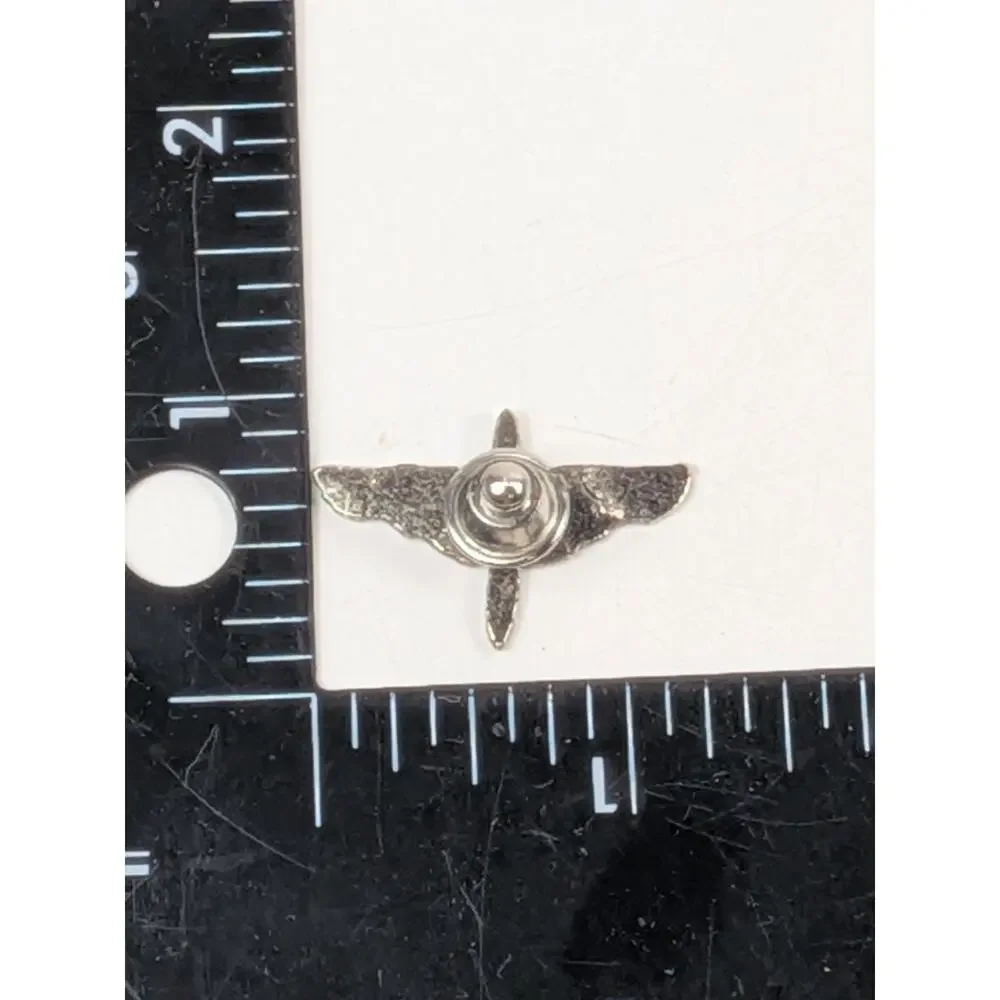 Vintage Aviation Pilot Wings Propeller Lapel Pin Hat Tack Aviator Flight Silver